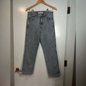 AMO Men's Stonewashed Gray Straight Jeans